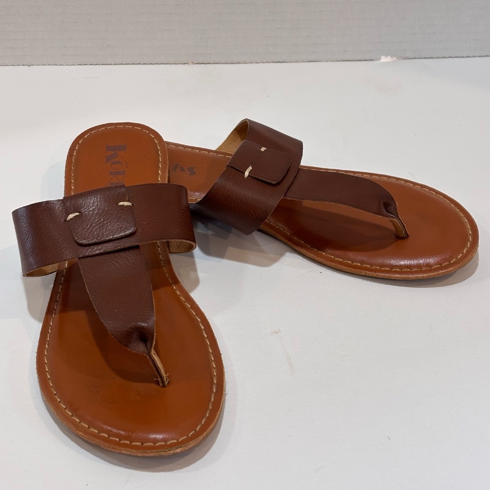Kork-Ease Women's Brown Sandals SZ 8 Flat Slip-On - Picture 5 of 10